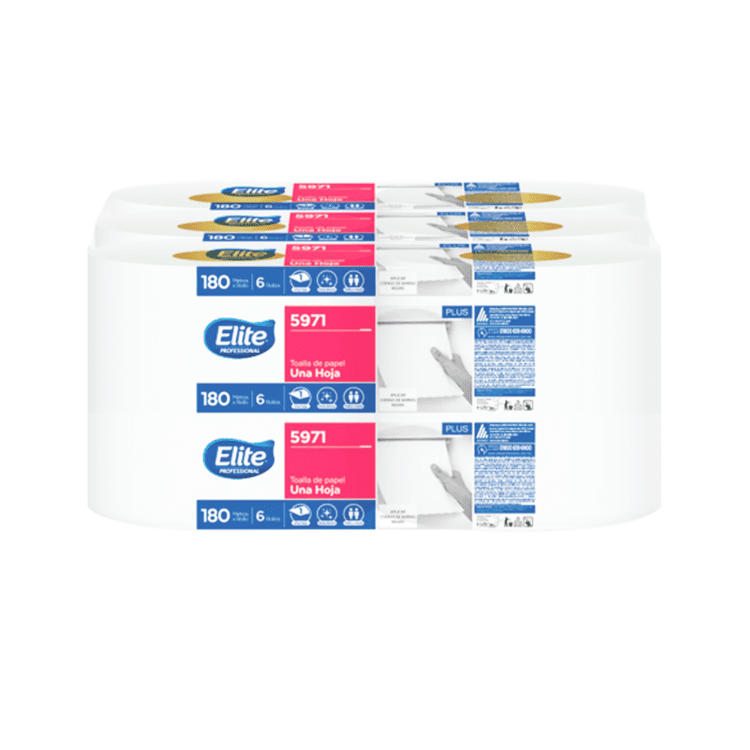 Toalla Rollo Elite Blanca 180MT C/6 5971