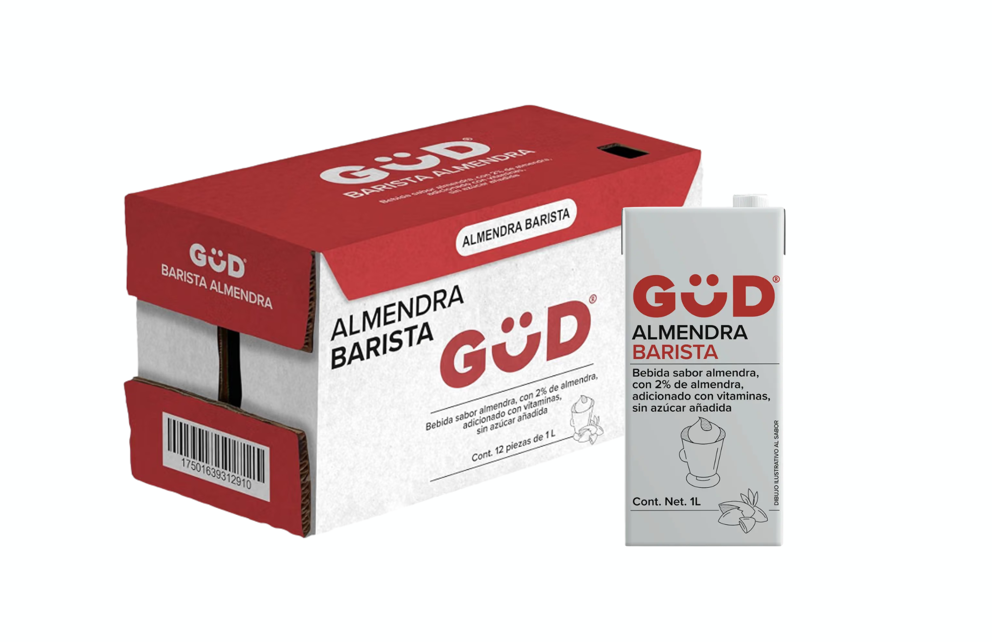 LECHE GÜD BARISTA ALMENDRA CAJA CON 12 PZS - 1 LT