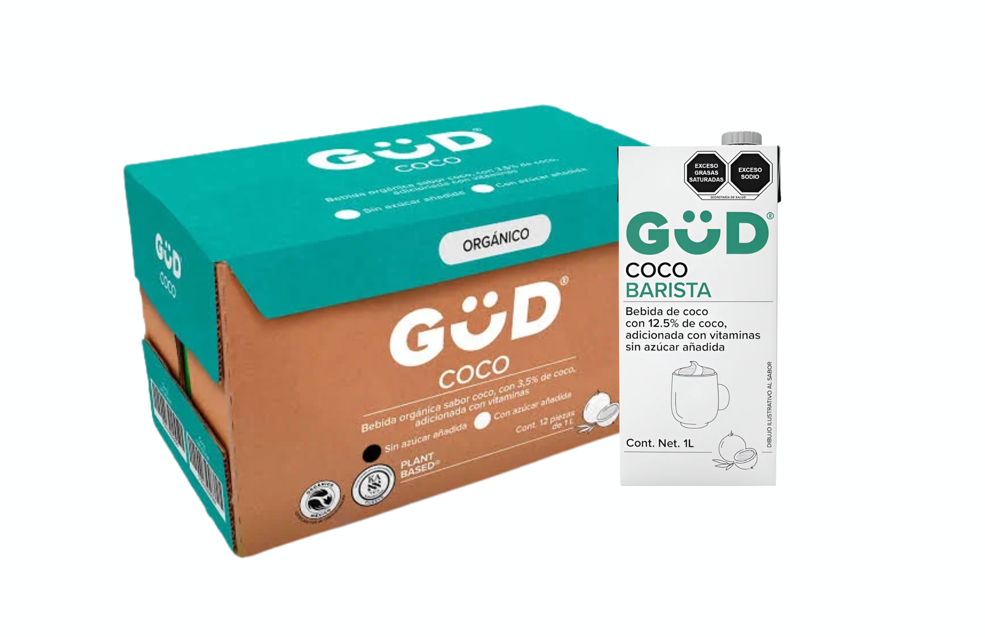 LECHE GÜD BARISTA COCO CAJA CON 12 PZS - 1 LT