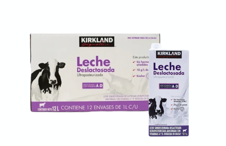 LECHE KIRKLAND DESLACTOSADA CAJA CON 12 PZS - 1 LT