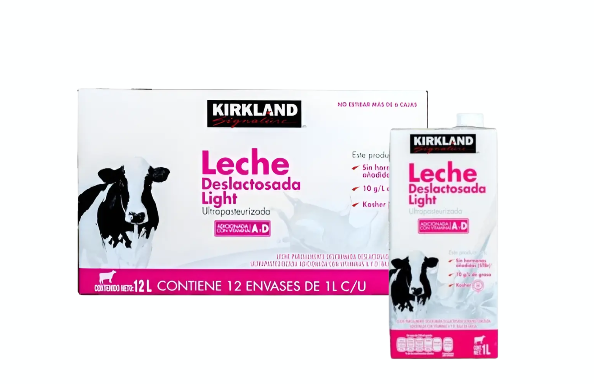 LECHE KIRKLAND DESLACTOSADA LIGHT CAJA CON 12 PZS - 1 LT