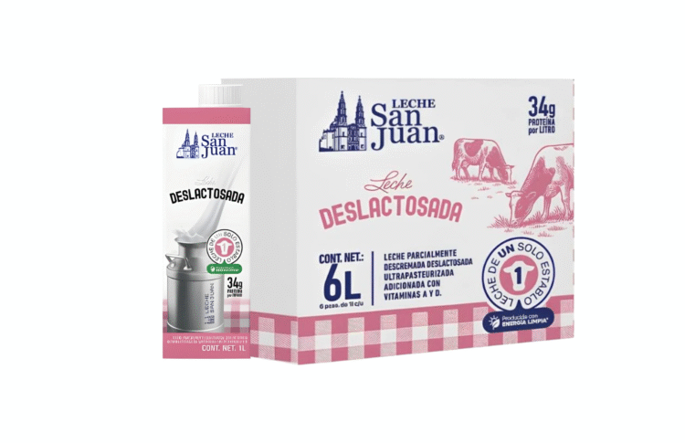 LECHE SAN JUAN DESLACTOSADA CAJA CON 6 PZS - 1 LT