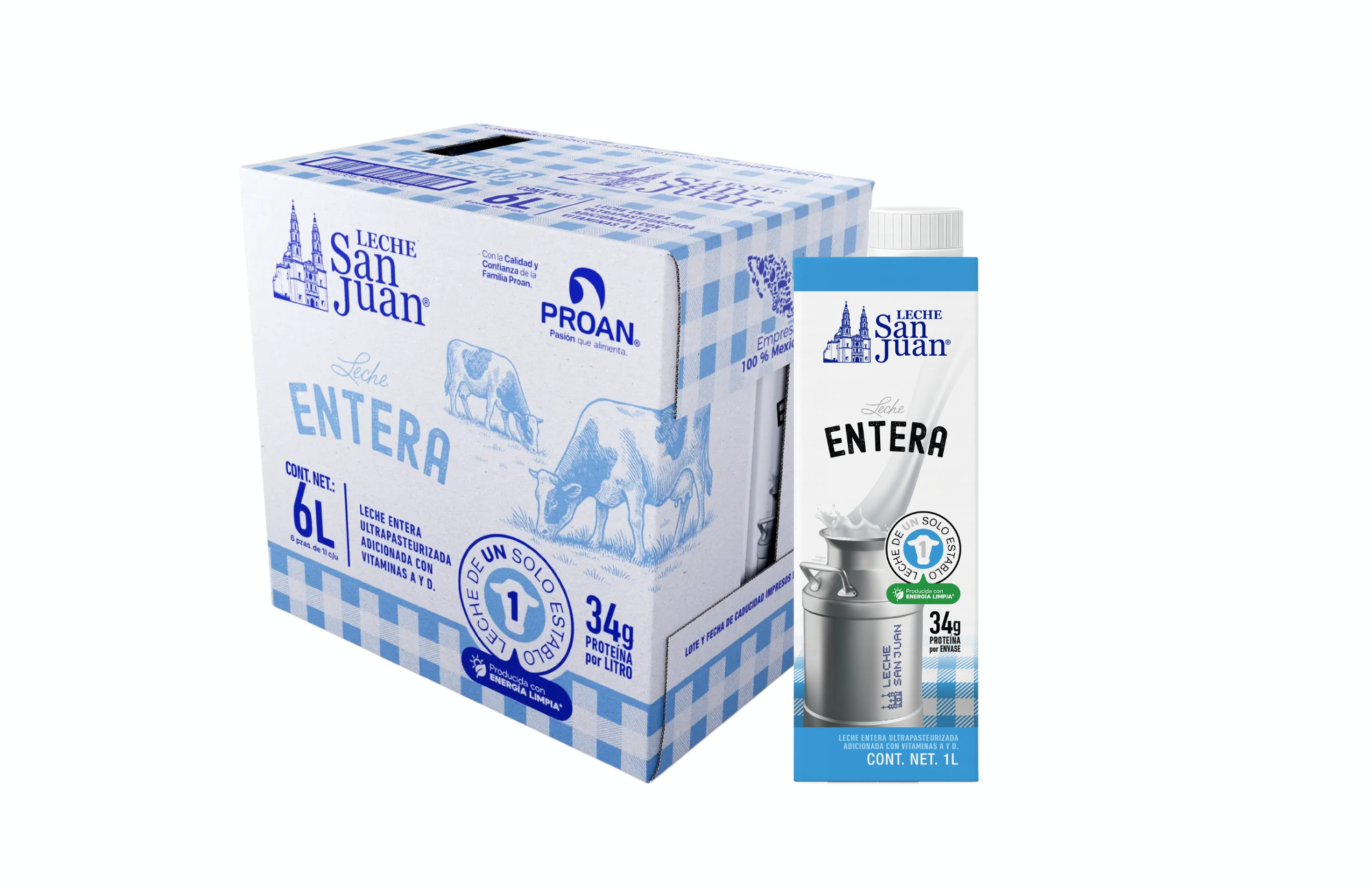 LECHE SAN JUAN ENTERA CAJA CON 6 PZS - 1 LT